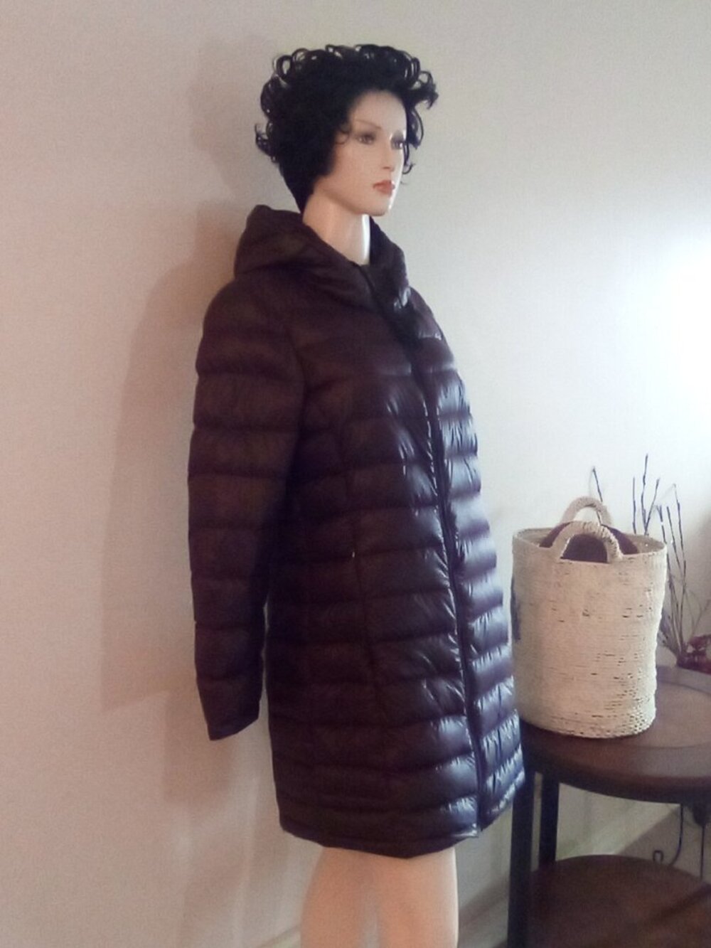 Calvin Klein Women's Coat Packable  Lightweight Premium Down Sz M Aubergine Hood
